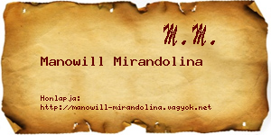 Manowill Mirandolina névjegykártya